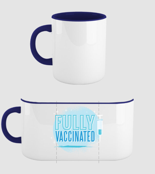 Complet vaccinat model albastru închis pe tricou