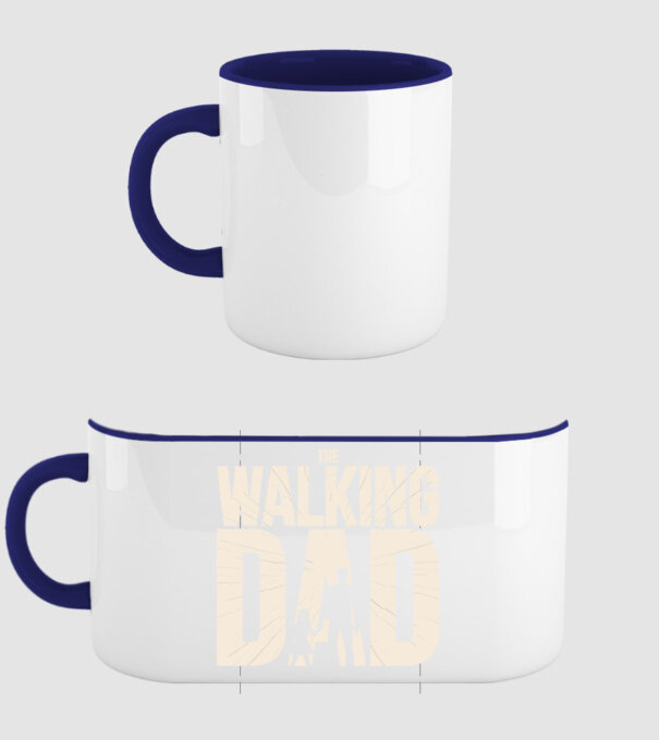 The Walking Dad model albastru închis pe tricou