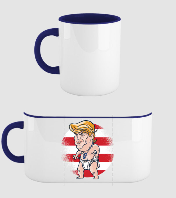 Trump Baby tricou amuzant model albastru închis pe tricou