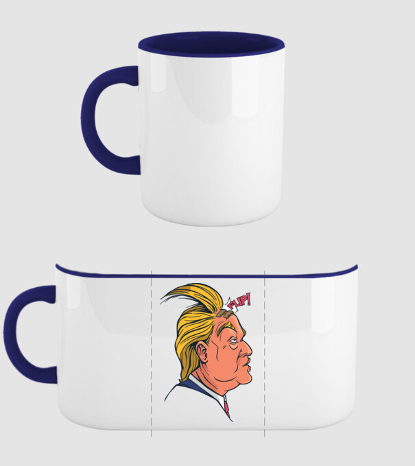 Trump Păr model albastru închis pe tricou