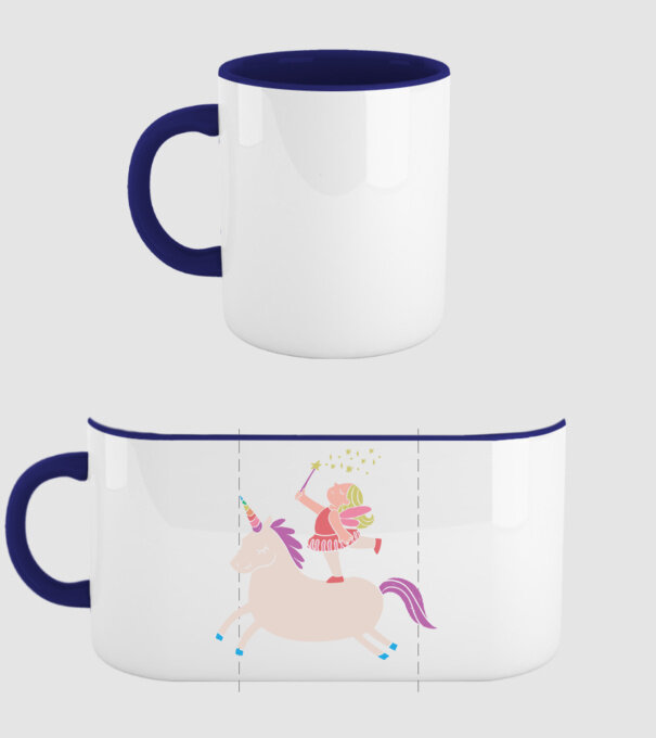 Zână Unicorn model albastru închis pe tricou