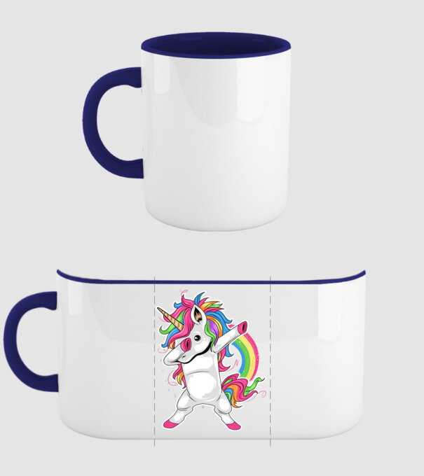 Unicorn Dab model albastru închis pe tricou