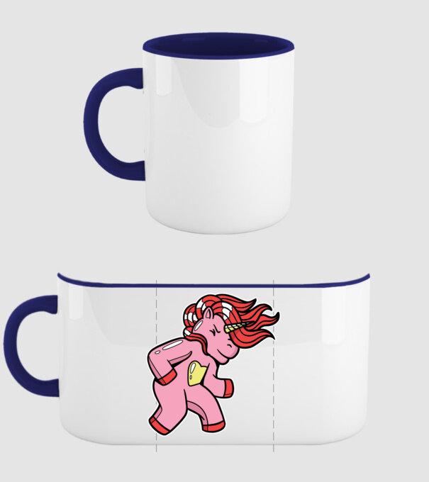 Unicorn model albastru închis pe tricou