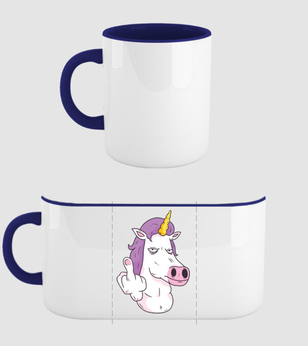 Unicorn arată degetul model albastru închis pe tricou