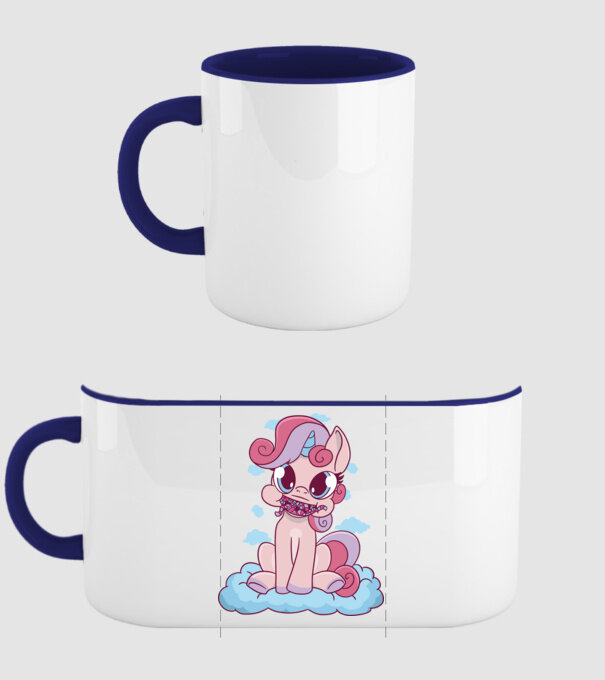 Unicorn cu bomboane model albastru închis pe tricou