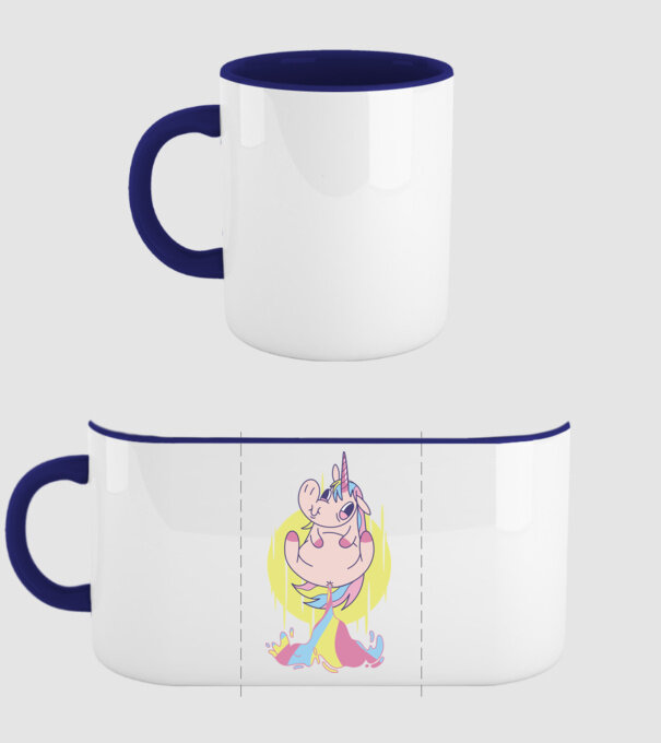 Bășină Unicorn model albastru închis pe tricou