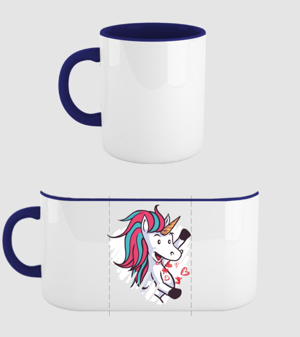 'Dragoste Unicorn pentru Valentine''s Day' model albastru închis pe tricou