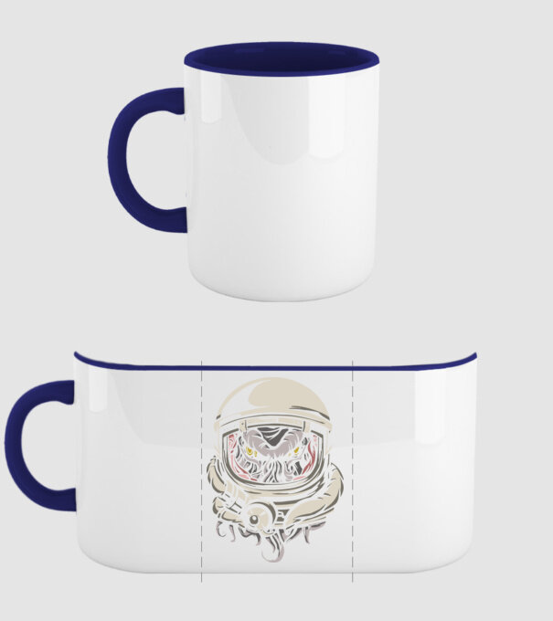 Cthulhu Astronaut model albastru închis pe tricou