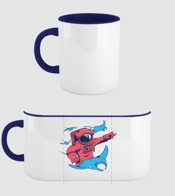 Diavol de mare gigant Astronaut model albastru închis pe tricou