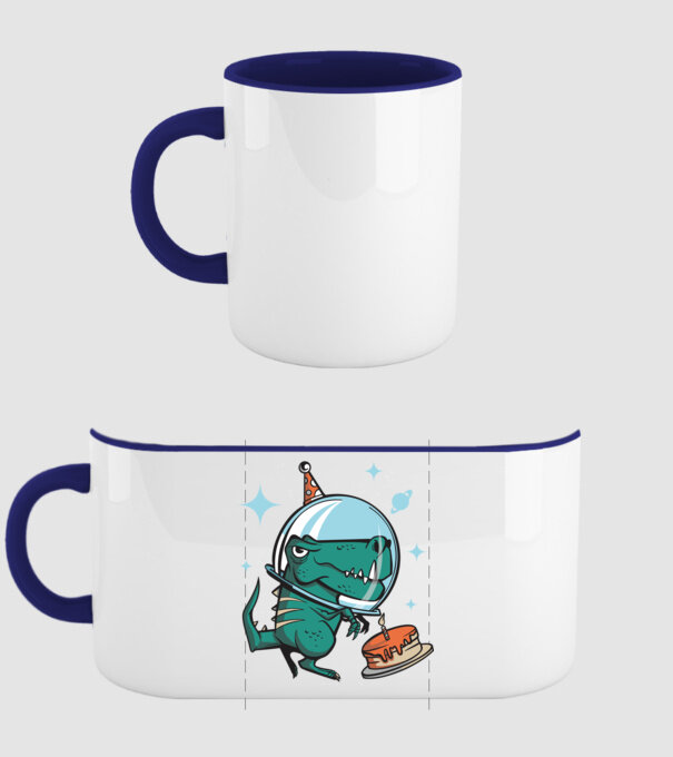 Astronaut T-rex Ziua de naștere model albastru închis pe tricou