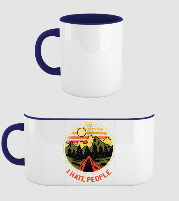 Urăsc oamenii tricou de camping model albastru închis pe tricou
