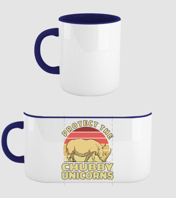 Protejați Unicornii - Rinocerii plinuți model albastru închis pe tricou