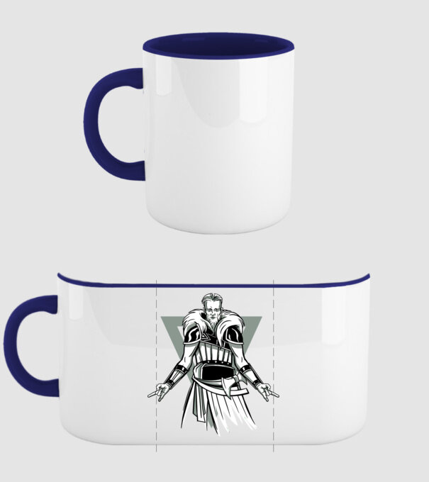 Războinic Viking model albastru închis pe tricou