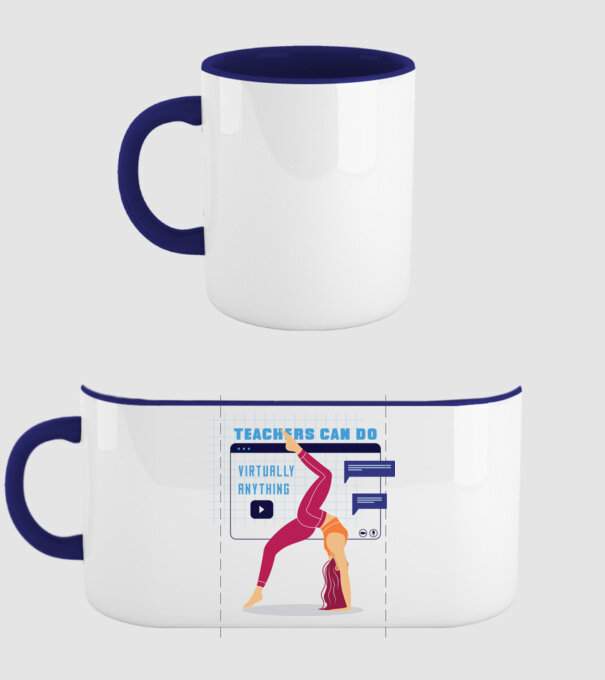 Fitness virtual model albastru închis pe tricou