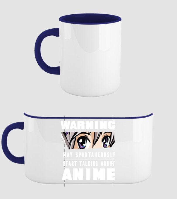 Warning may spontaneously start talking about ANIME model albastru închis pe tricou