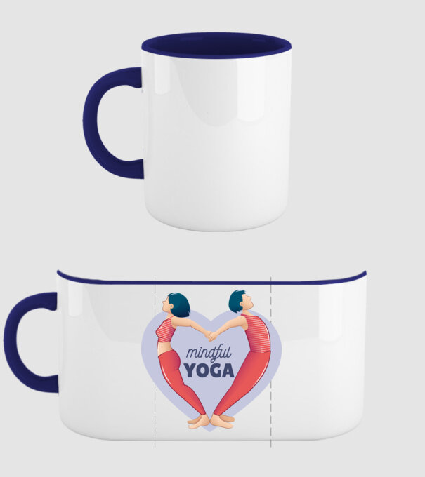 Dragoste Yoga - tricou Yoga model albastru închis pe tricou