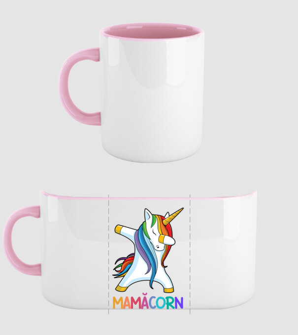 mamăcorn model roz deschis pe tricou