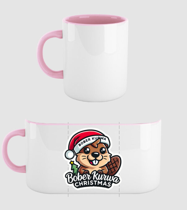 Bober Kurwa Christmas 1 model roz deschis pe tricou
