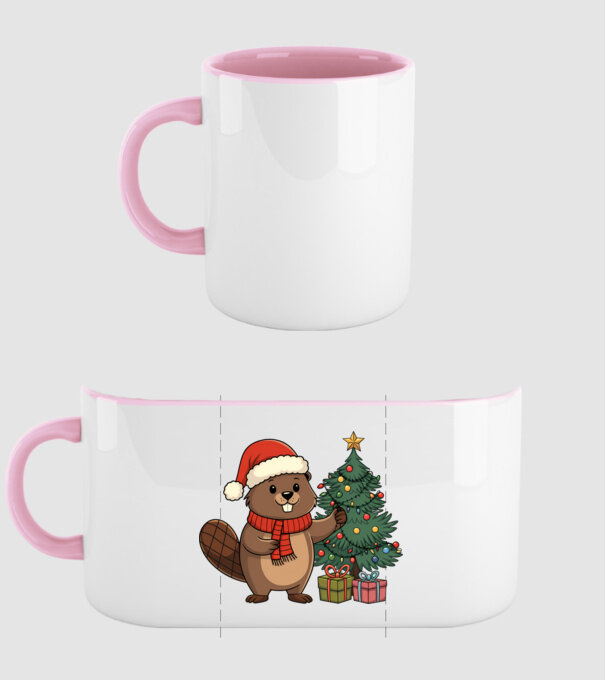 Bober Kurwa Christmas 2 model roz deschis pe tricou