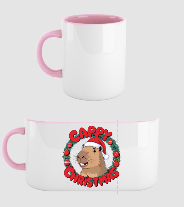 Cappy Christmas 1 model roz deschis pe tricou