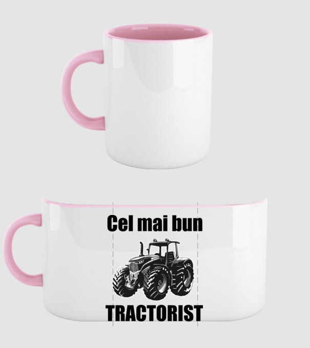 Cel mai bun tractorist model roz deschis pe tricou
