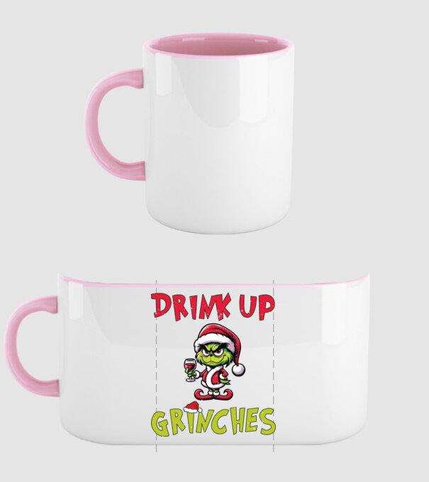 Drink up Grinches model roz deschis pe tricou