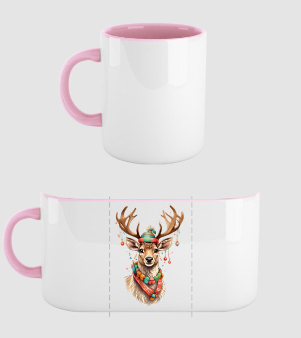 Festive Reindeer model roz deschis pe tricou