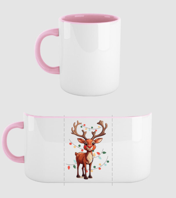 Festive Rudolph model roz deschis pe tricou