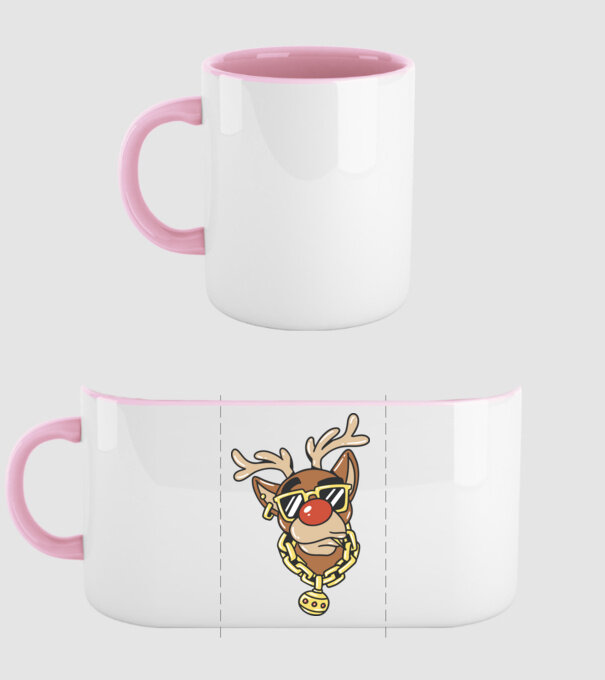 Gangster Reindeer model roz deschis pe tricou