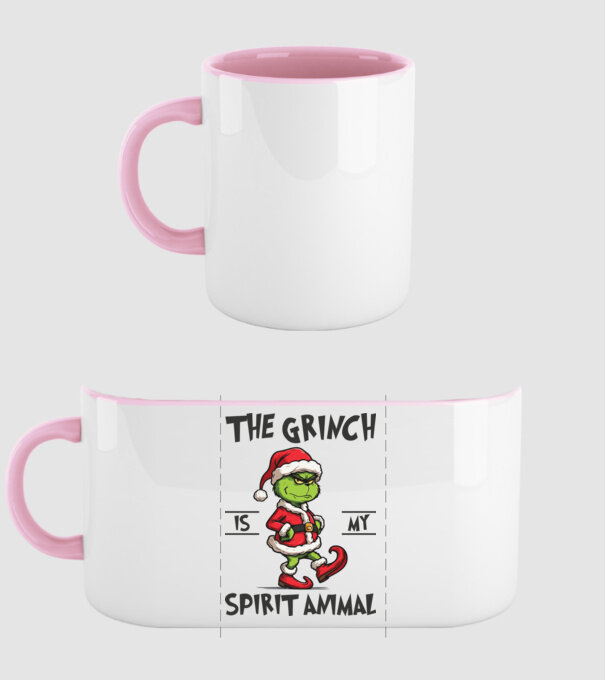 Grinch is my spirit animal model roz deschis pe tricou