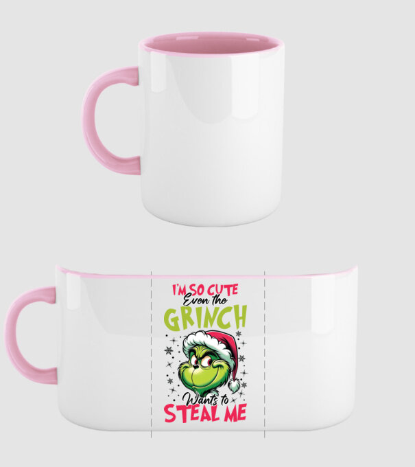 I'm so cute even the Grinch wants to steal me model roz deschis pe tricou