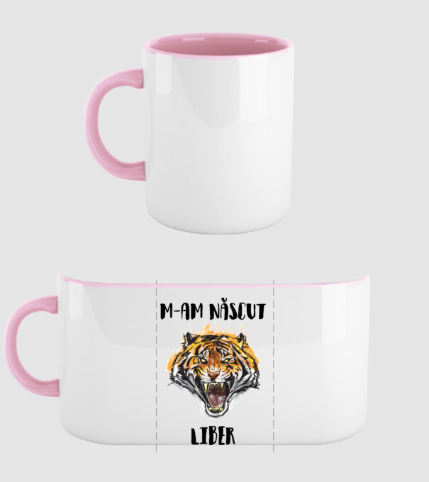m-am născut liber model roz deschis pe tricou