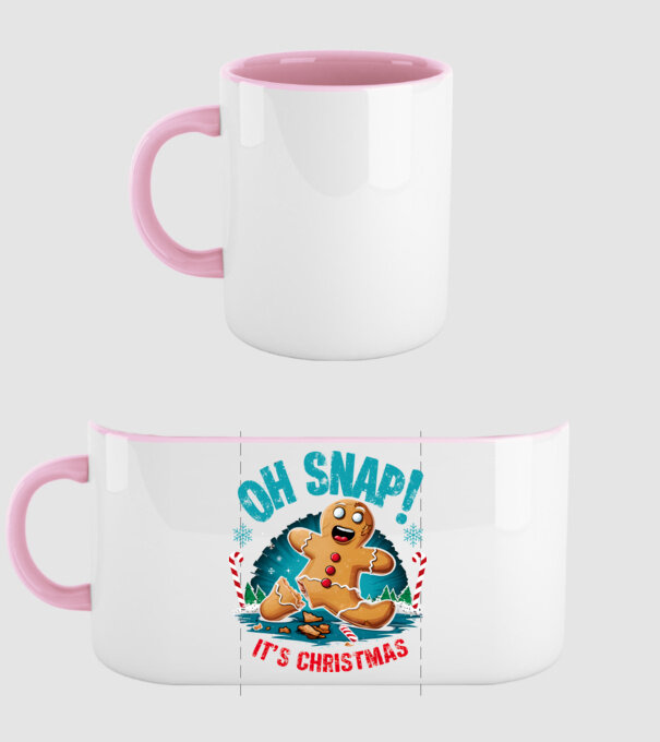 Oh snap! It's christmas Alb model roz deschis pe tricou