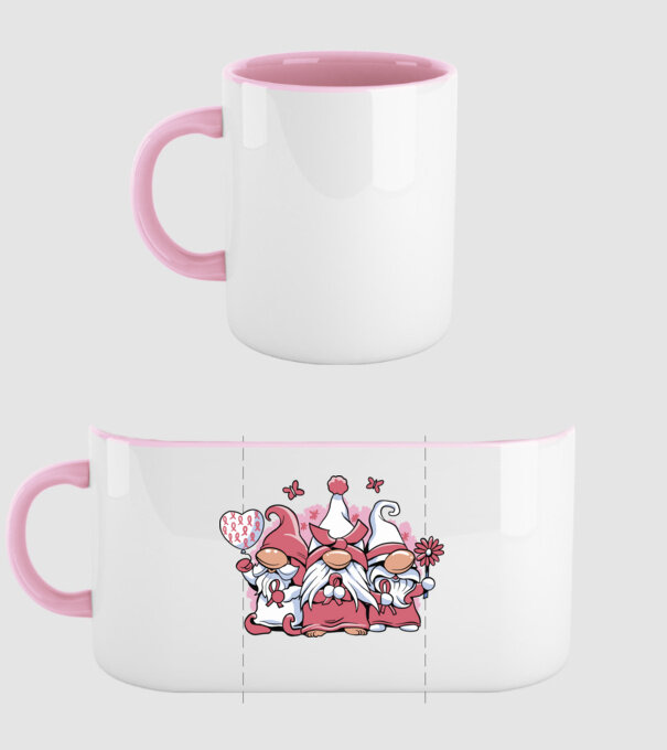 Pink christmas Gnomes model roz deschis pe tricou