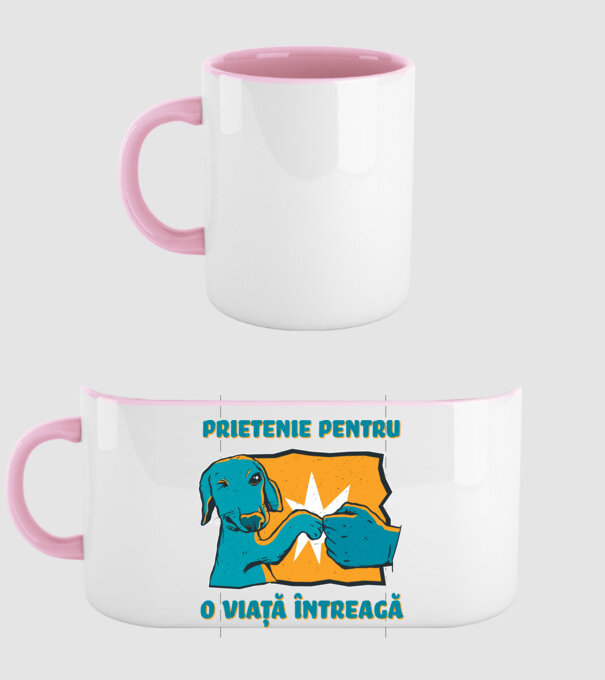 Prietenie pentru o viață întreagă model roz deschis pe tricou