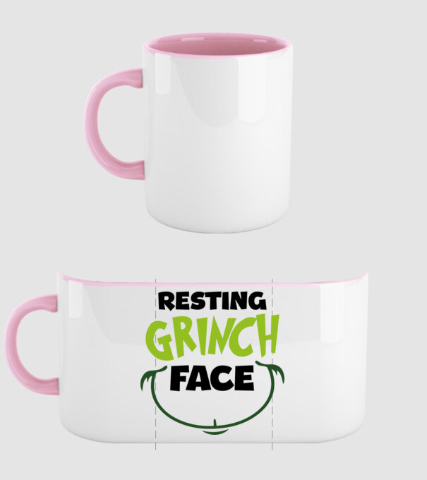 Resting Grinch face model roz deschis pe tricou