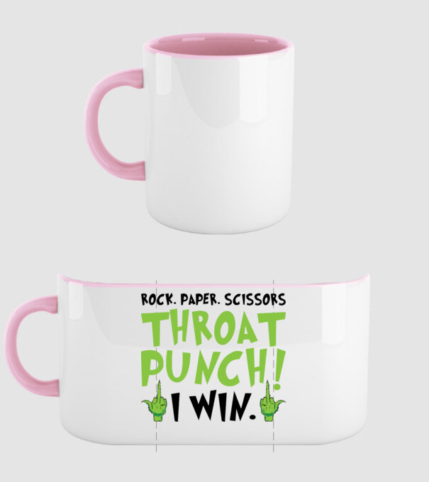 Rock paper scissors - Grinch model roz deschis pe tricou