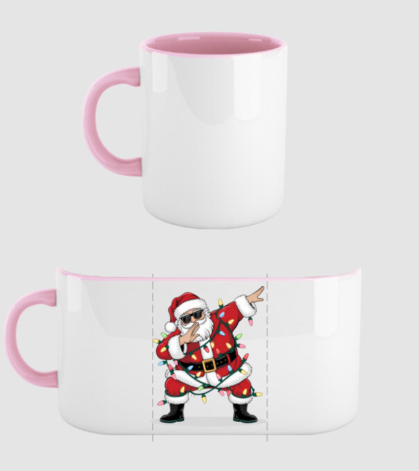 Santa Dab model roz deschis pe tricou