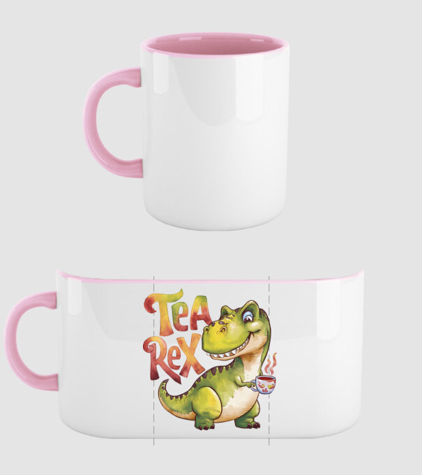 Tea Rex model roz deschis pe tricou
