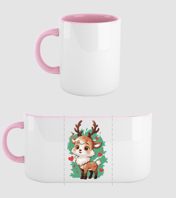 Valentine Deer model roz deschis pe tricou