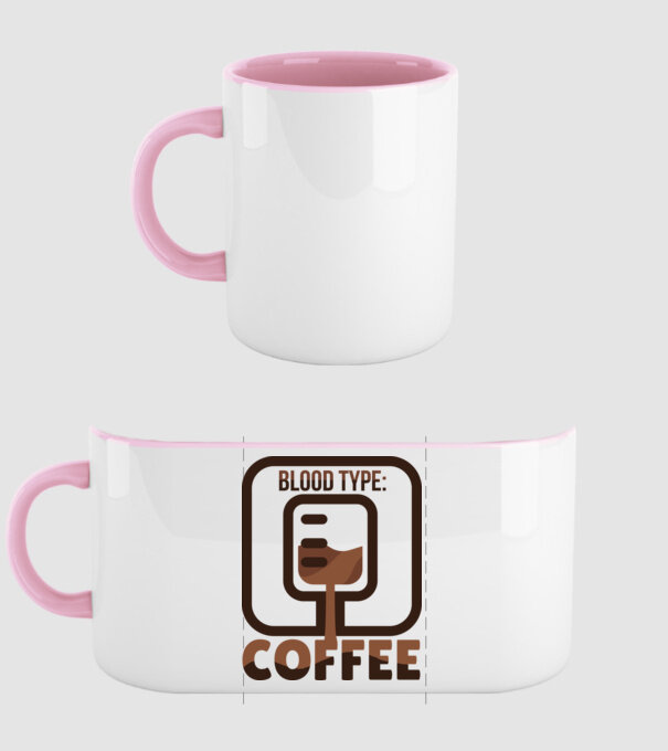 Grupa mea de sânge este cafeaua model roz deschis pe tricou