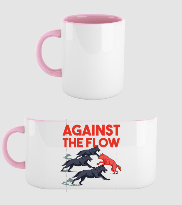 Against the flow - Împotriva curentului model roz deschis pe tricou
