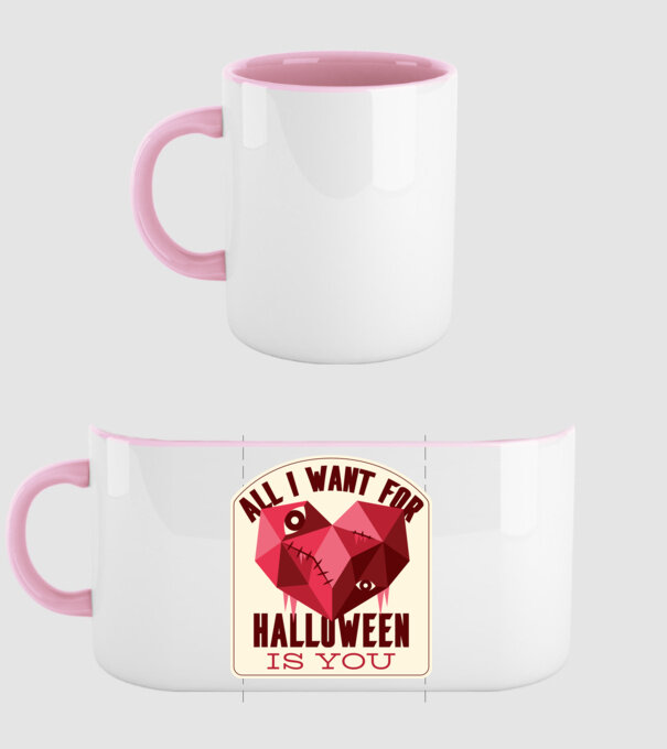 All I want for Halloween is You model roz deschis pe tricou