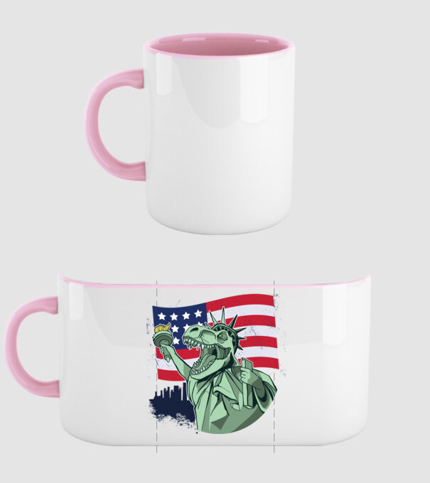 Ziua Independenței americane 4 iulie T-rex model roz deschis pe tricou