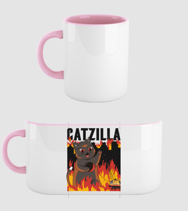 Anime Catzilla model roz deschis pe tricou