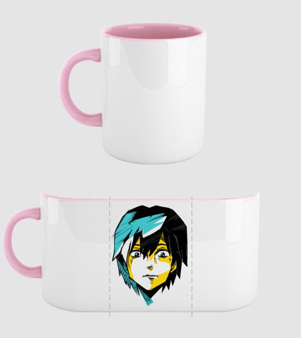 Cap Anime model roz deschis pe tricou