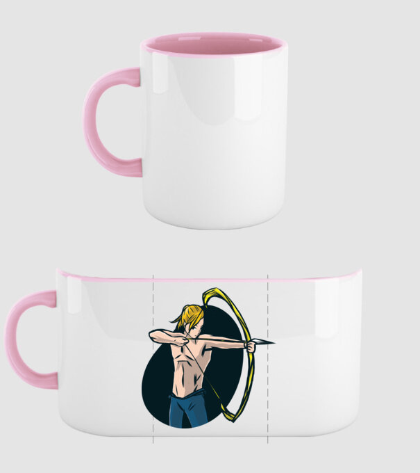 Fată arcaș Anime model roz deschis pe tricou