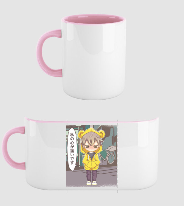Anime Manga scenă model roz deschis pe tricou