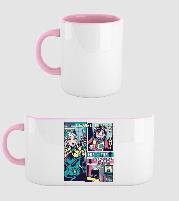 Anime Vaporwave benzi desenate model roz deschis pe tricou