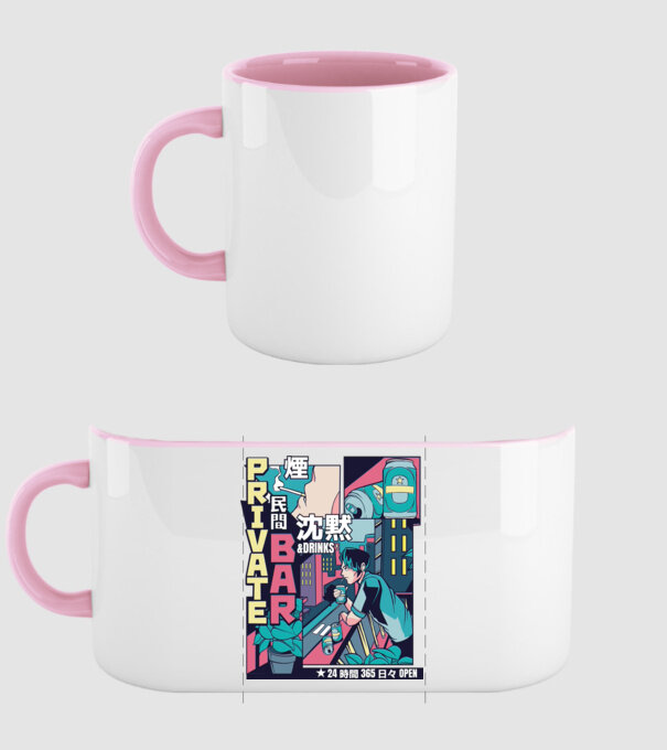 Anime Vaporwave benzi desenate model roz deschis pe tricou